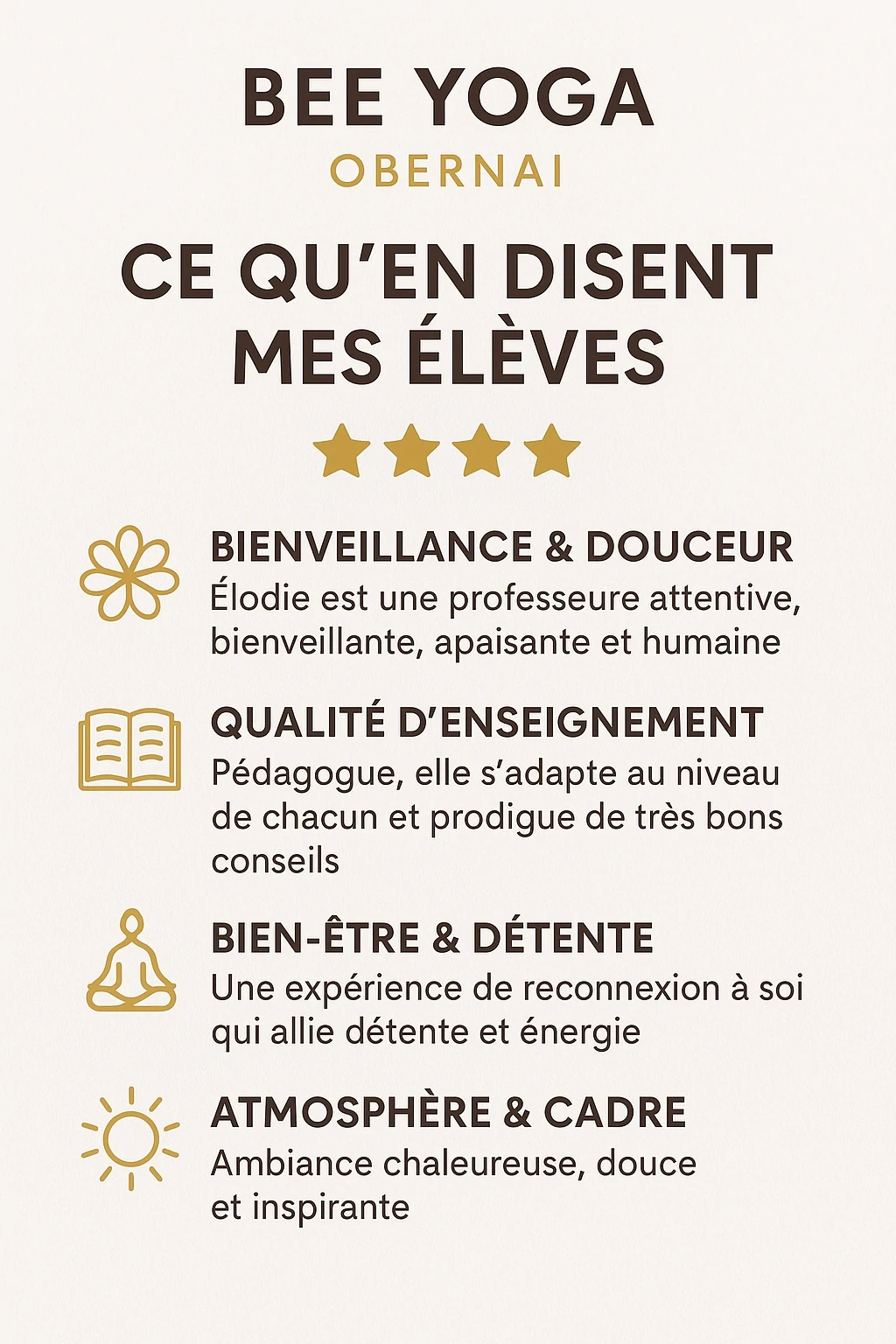 Avis Google Cours Yoga vinyasa restauratif Obernai